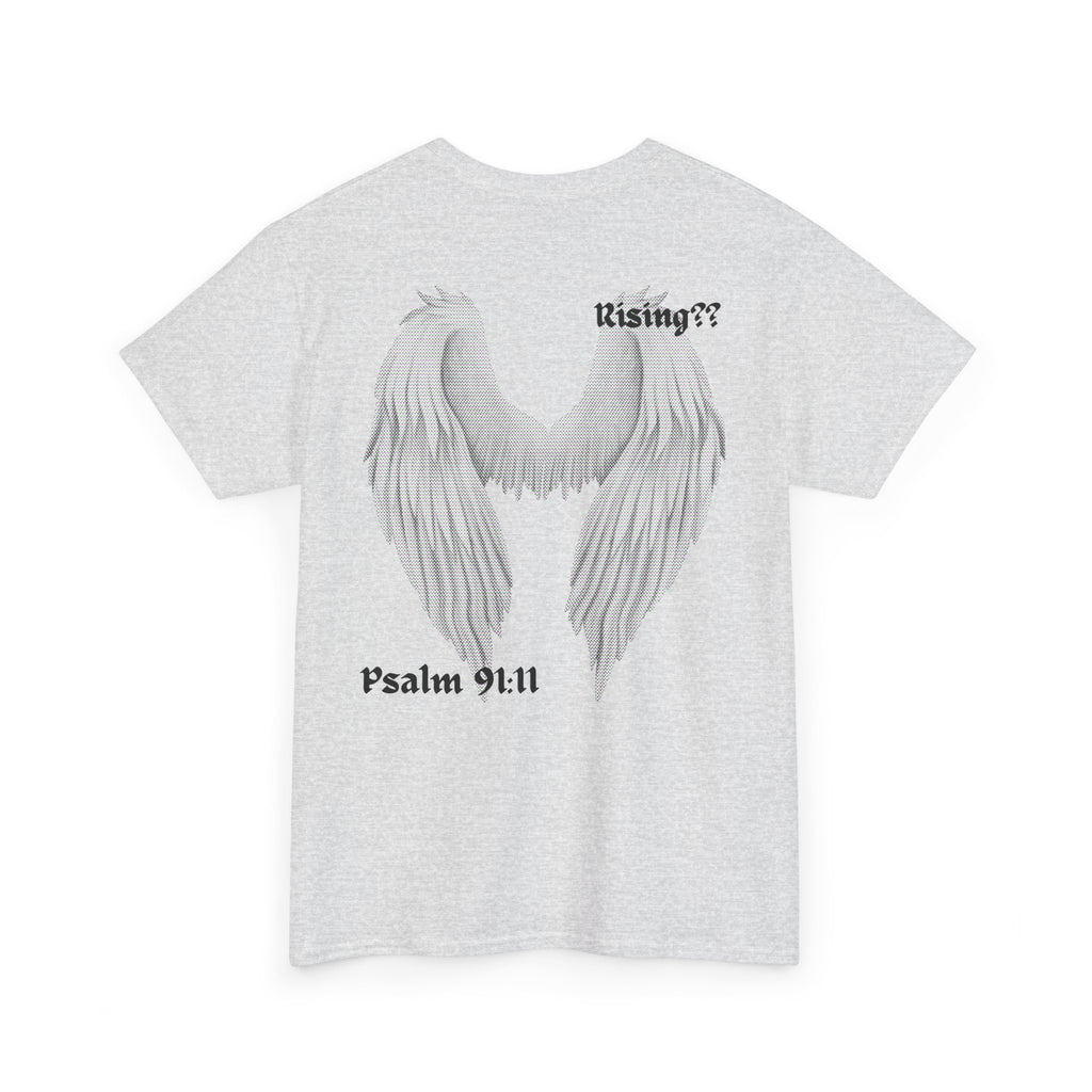 Unisex Heavy Cotton Tee with Angel Wings Design --------- Cute Graphic Tee, Gift for Her, Casual Wear, Perfect for Spring, Birthday Gift