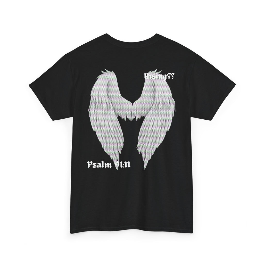 Unisex Heavy Cotton Tee with Angel Wings Design --------- Cute Graphic Tee, Gift for Her, Casual Wear, Perfect for Spring, Birthday Gift