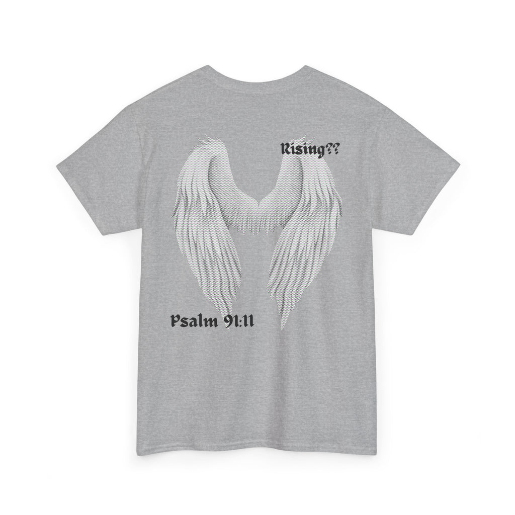 Unisex Heavy Cotton Tee with Angel Wings Design --------- Cute Graphic Tee, Gift for Her, Casual Wear, Perfect for Spring, Birthday Gift