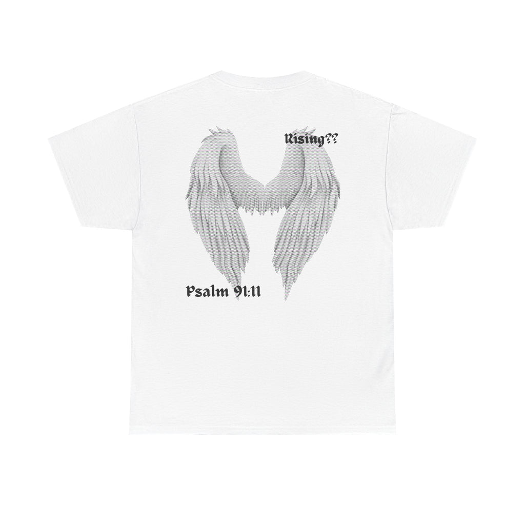 Unisex Heavy Cotton Tee with Angel Wings Design --------- Cute Graphic Tee, Gift for Her, Casual Wear, Perfect for Spring, Birthday Gift